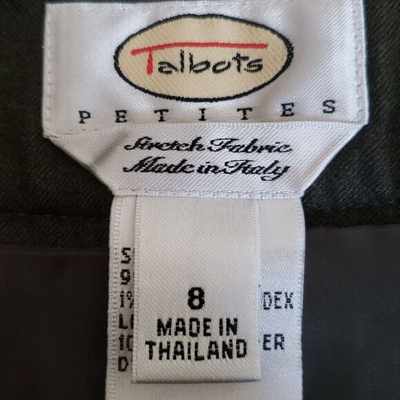 Talbots Pant Womens 8P Olive Wool Flat Front Trouser - Picture 4 of 5